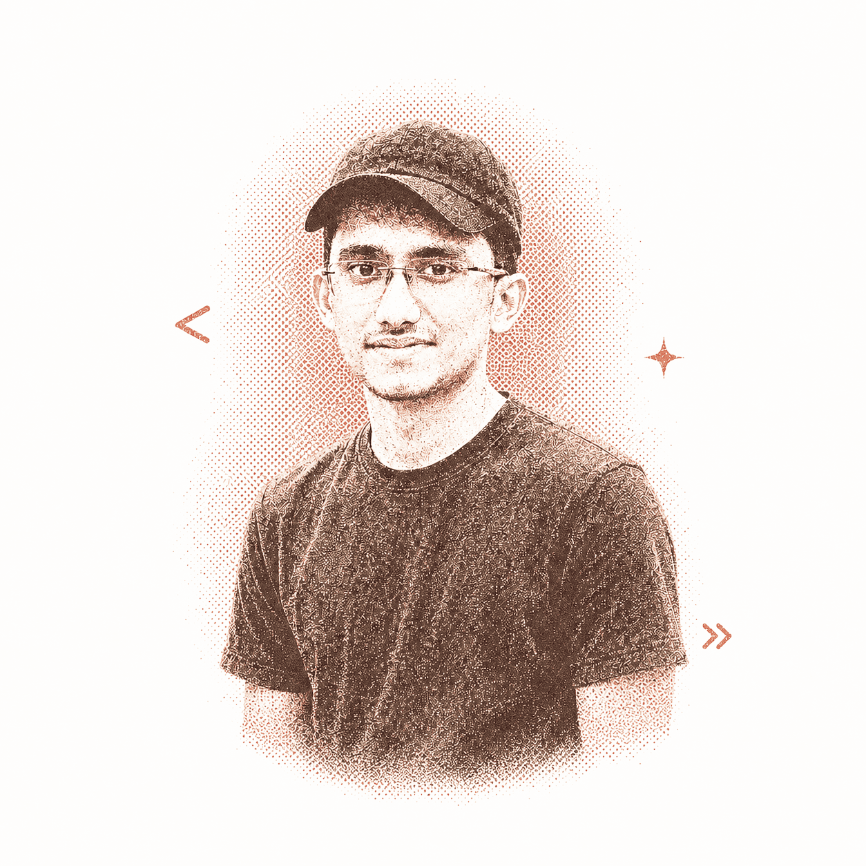 Risograph portrait illustration of Adnan Bin Hossen.